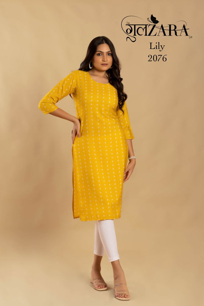 LILY 2075-2079 By Gulzara Printed Kurtis Catalog